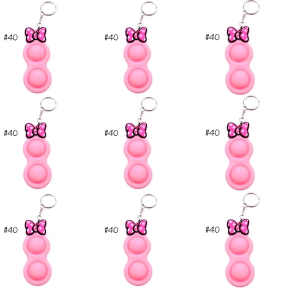 (10) Lot of Minnie Mouse PinkBow Wholesale Simple Dimple Keychain Pop Fidget Toy - Picture 1 of 2